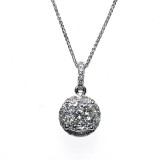 0.49 Cts. 14K White Gold Diamond Miracle Pendant With Halo
